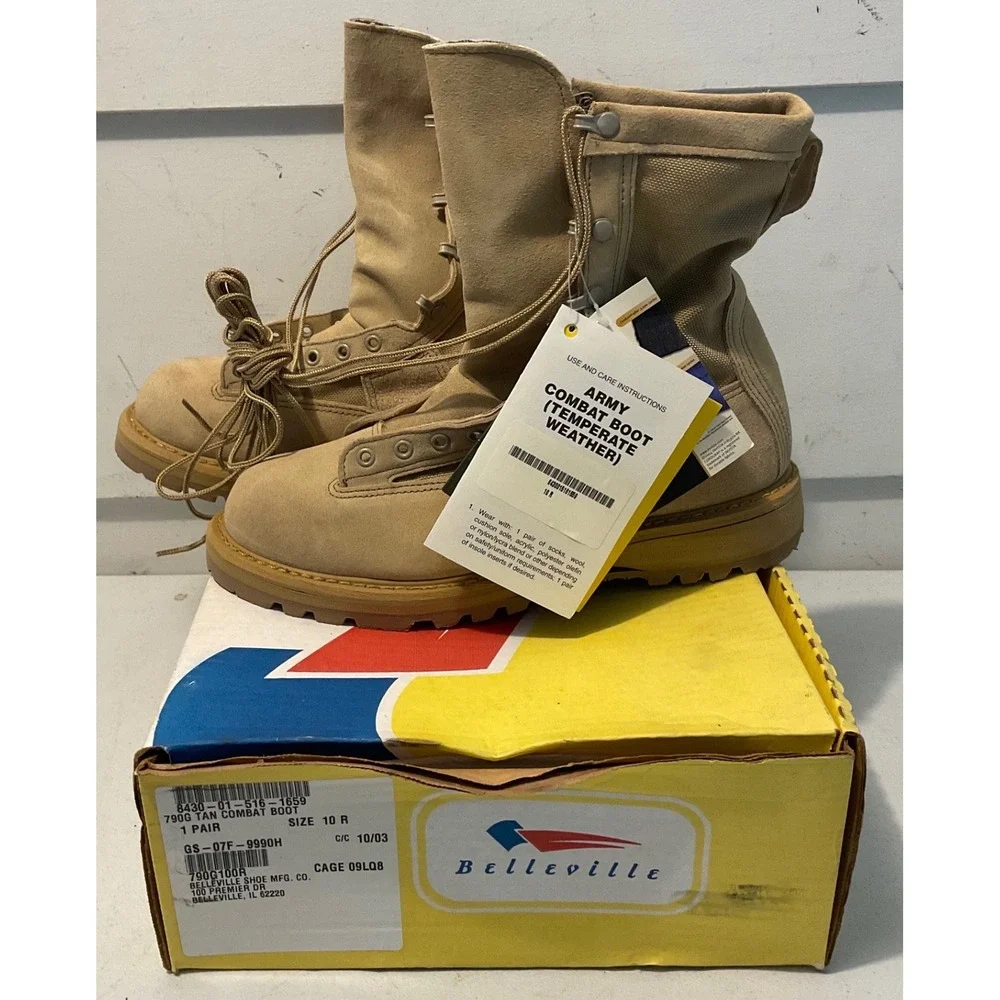 Belleville 790G Mens Tan Combat Boots Gore-Tex Vibram Sz 10 R READ
